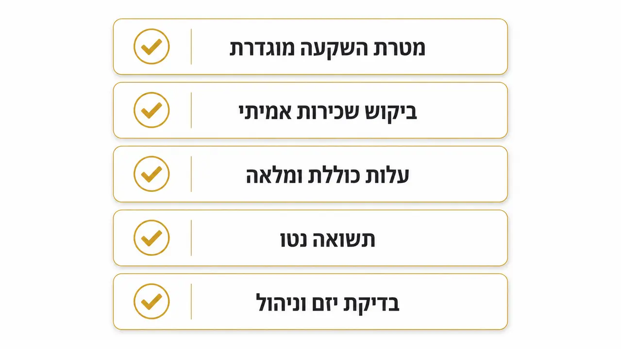 צ׳ק ליסט מסכם לפני שאתם בוחרים יעד