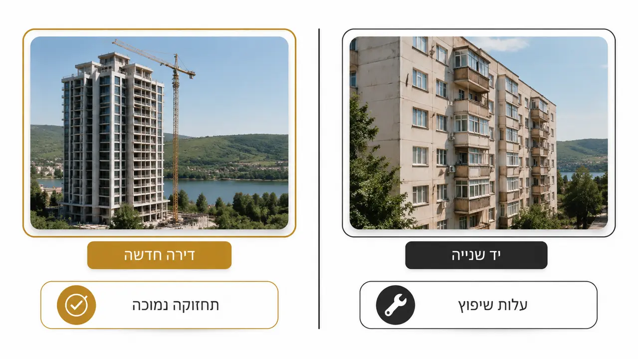 דירה חדשה מול יד שנייה באזור ליסי